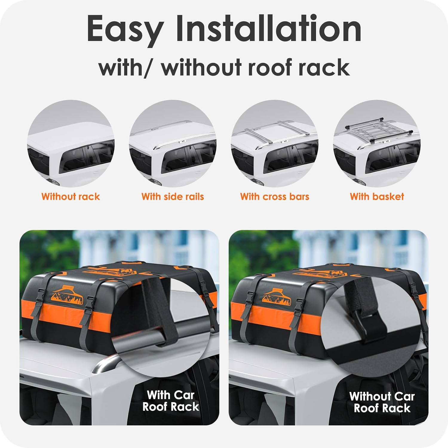BOYUJK 20 Cu Ft Roof Bag (Orange, 566L): image 5