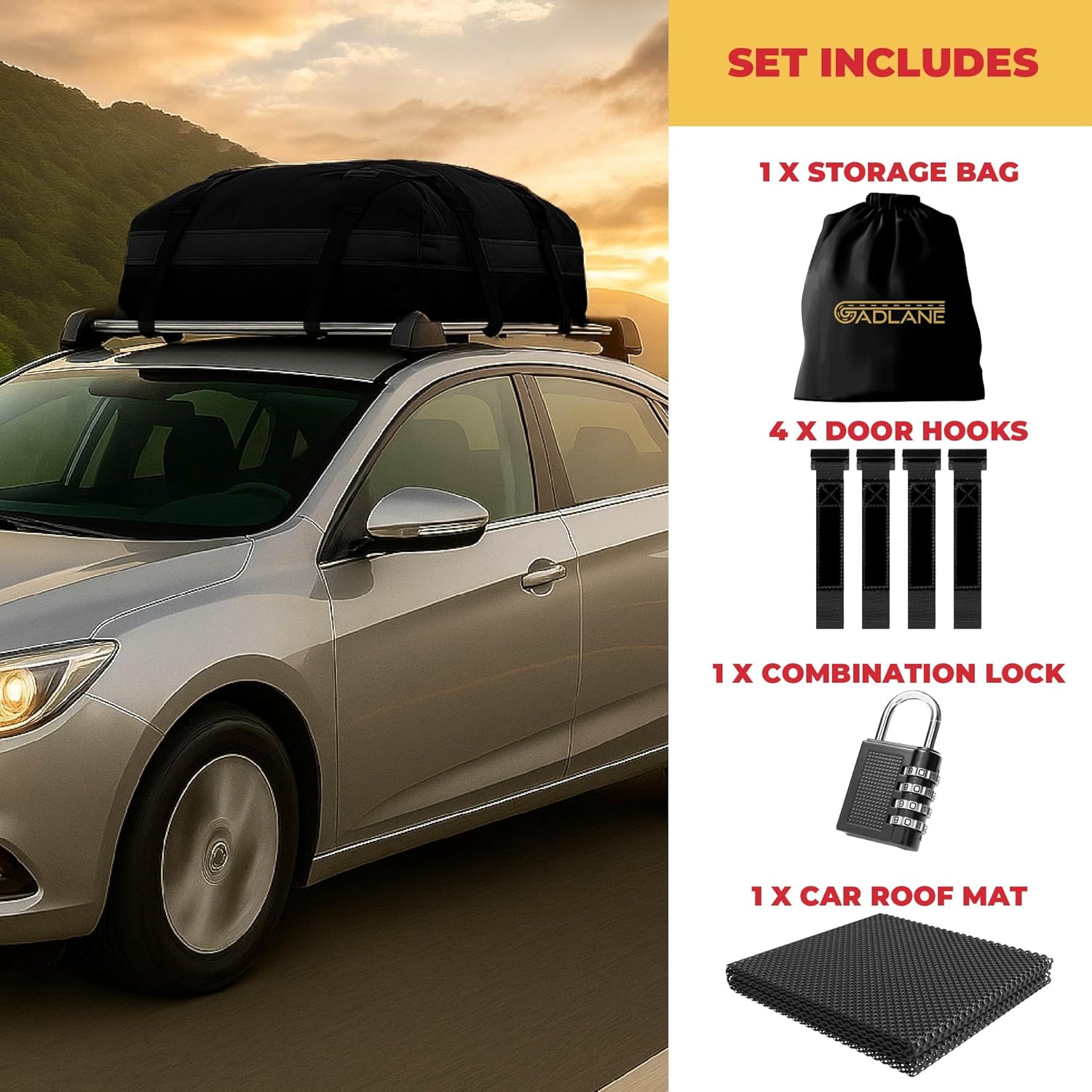 GADLANE 15 Cu Ft Roof Bag (Black): image 3