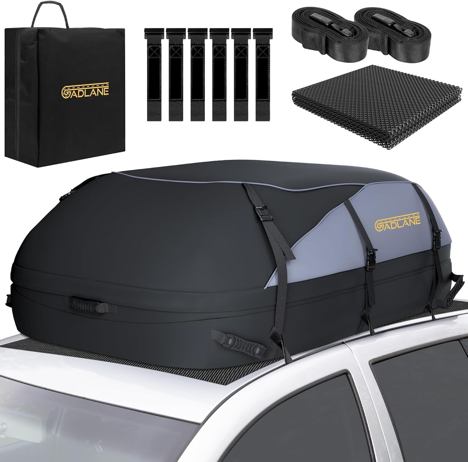 GADLANE 20 Cu Ft Roof Bag (Grey/Black, 550L)