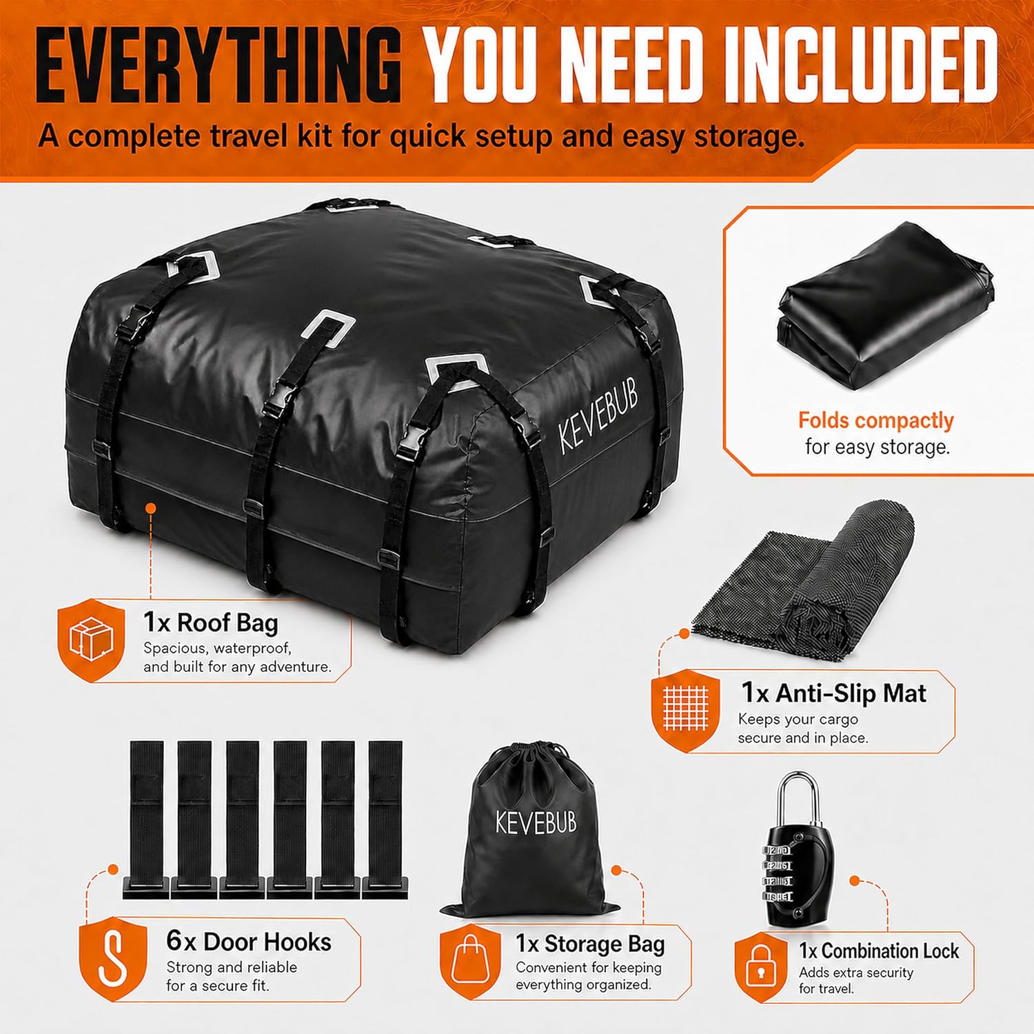 KEVEBUB 21 Cu Ft Roof Box (600L): image 7