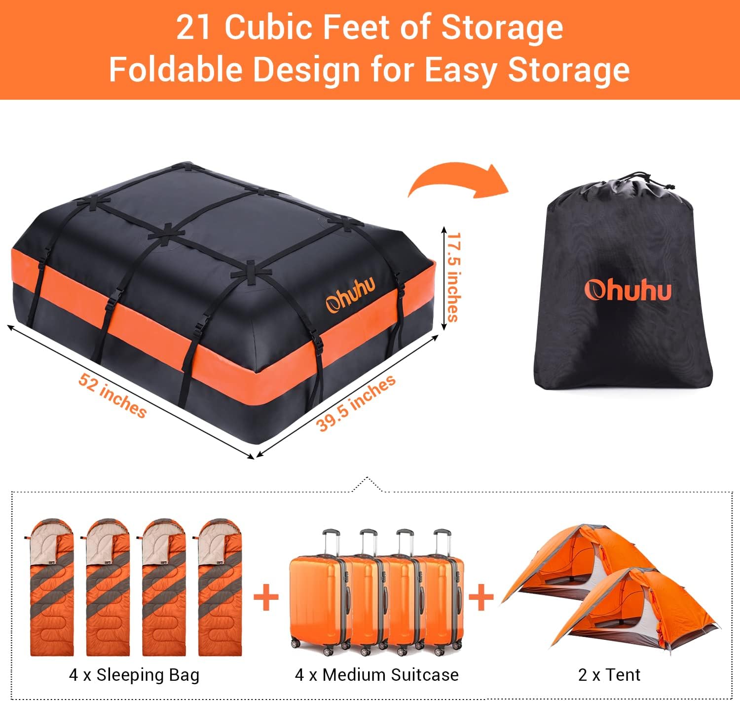 Ohuhu 21 Cu Ft Roof Bag (595L): image 2