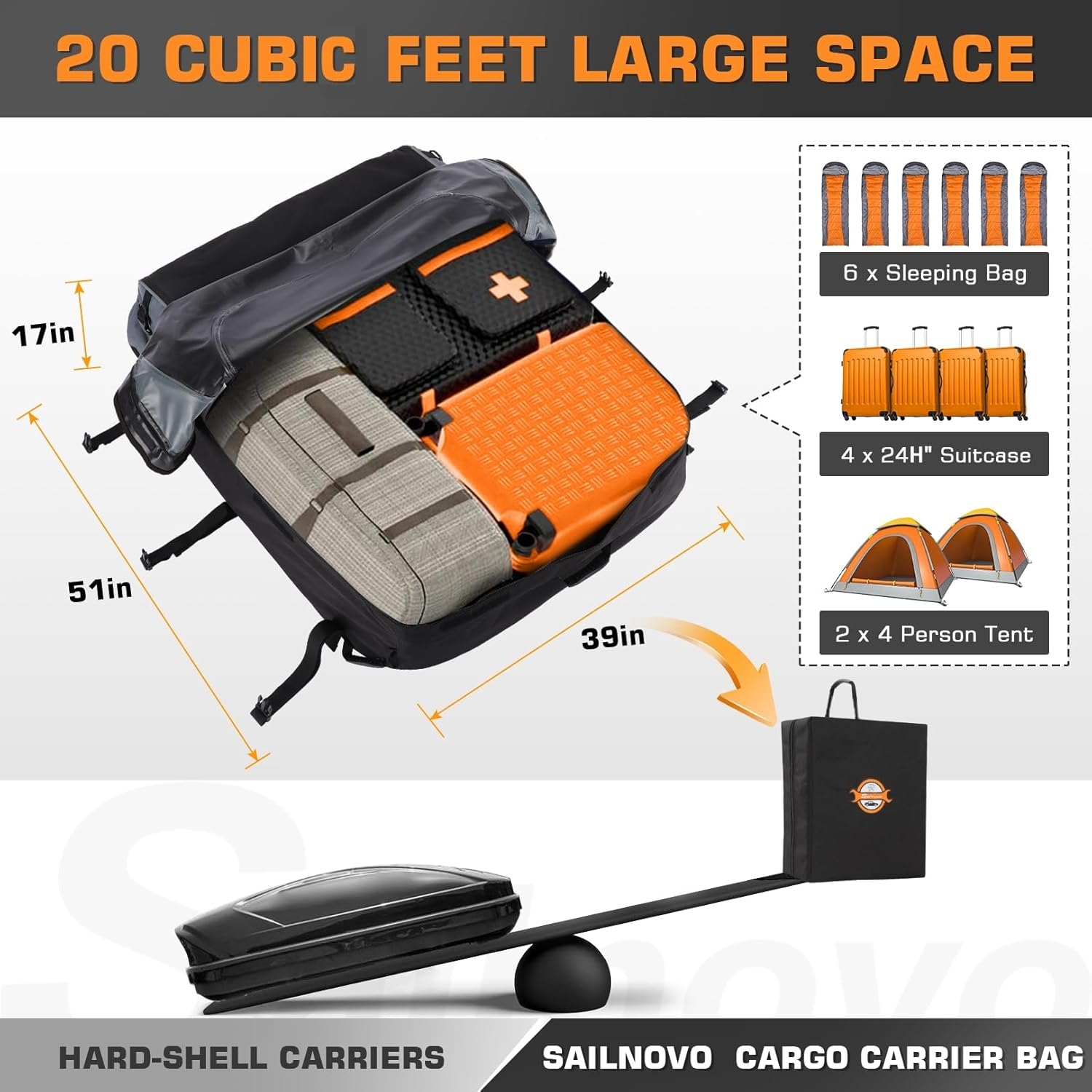 Sailnovo 559L Waterproof Roof Bag: image 3
