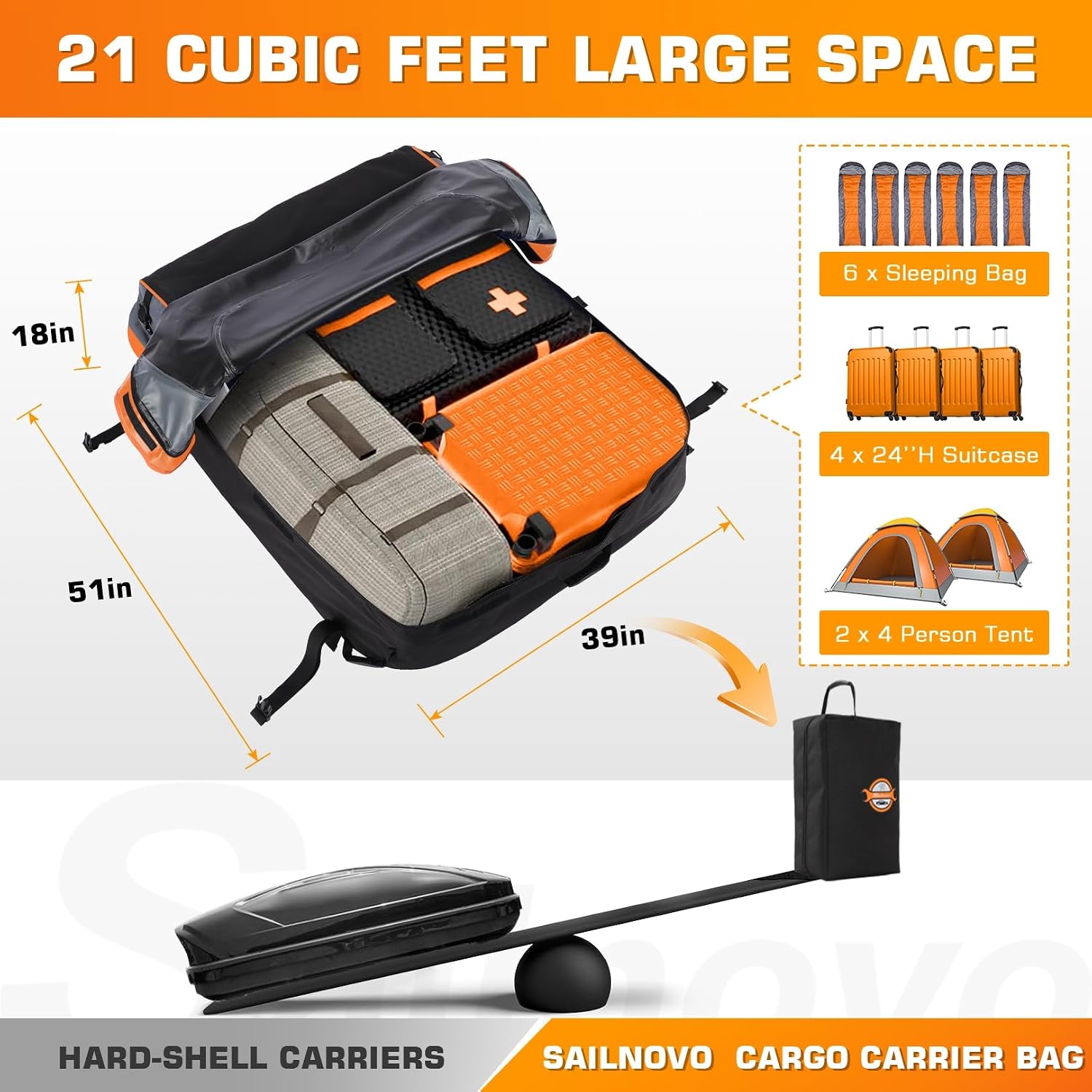 Sailnovo 598L Waterproof Roof Bag: image 5