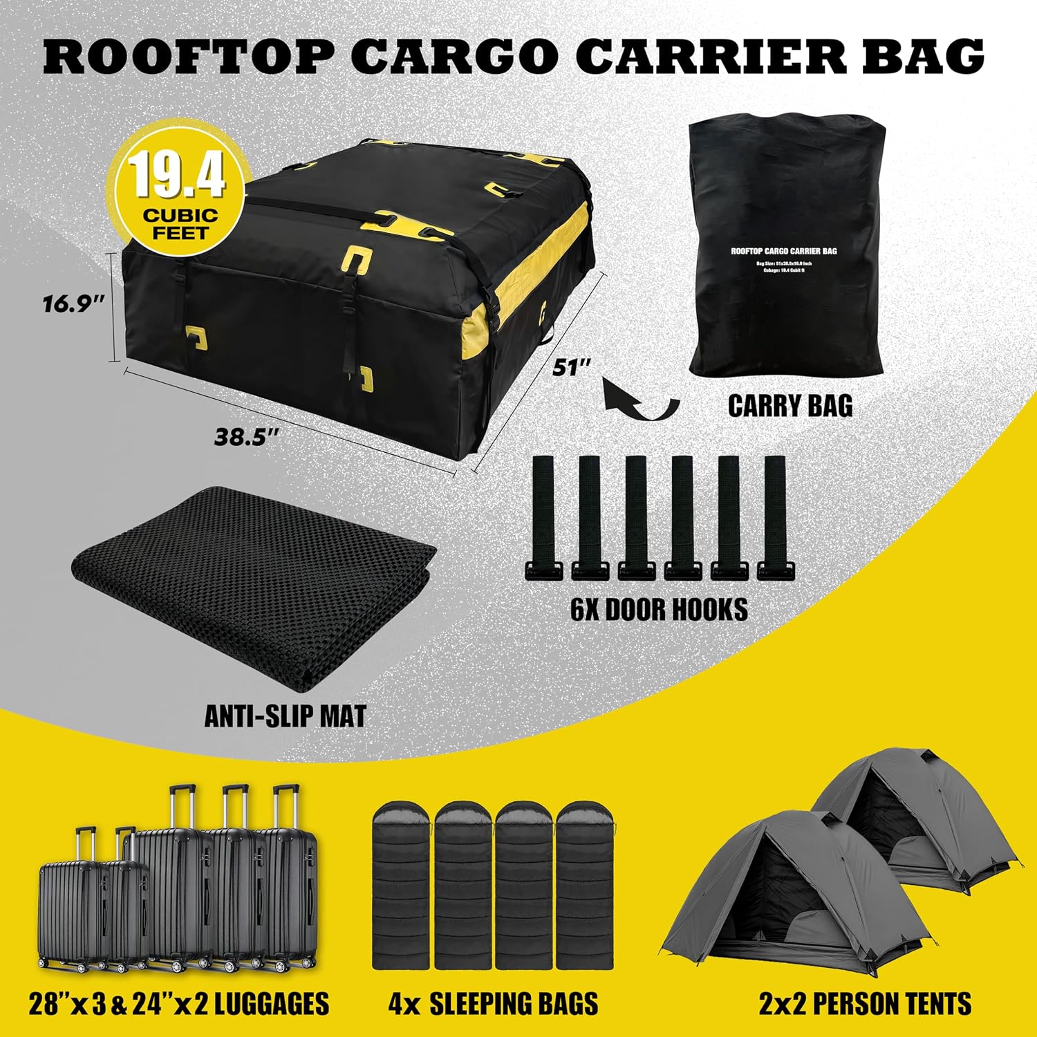 Workkool Soft-Shell Rooftop Cargo Carrier 19.4 Cu Ft: image 2