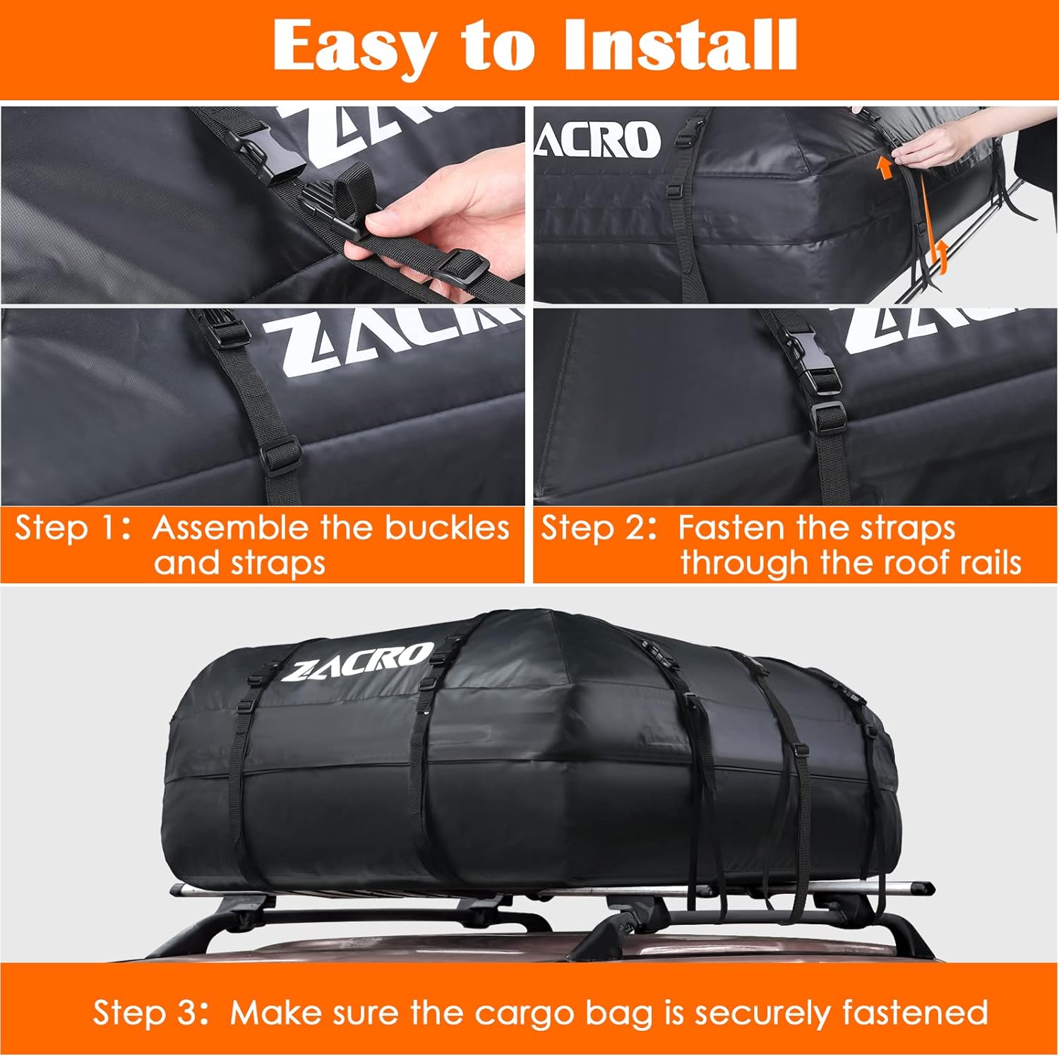 Zacro 15 Cu Ft Waterproof Roof Bag: image 4